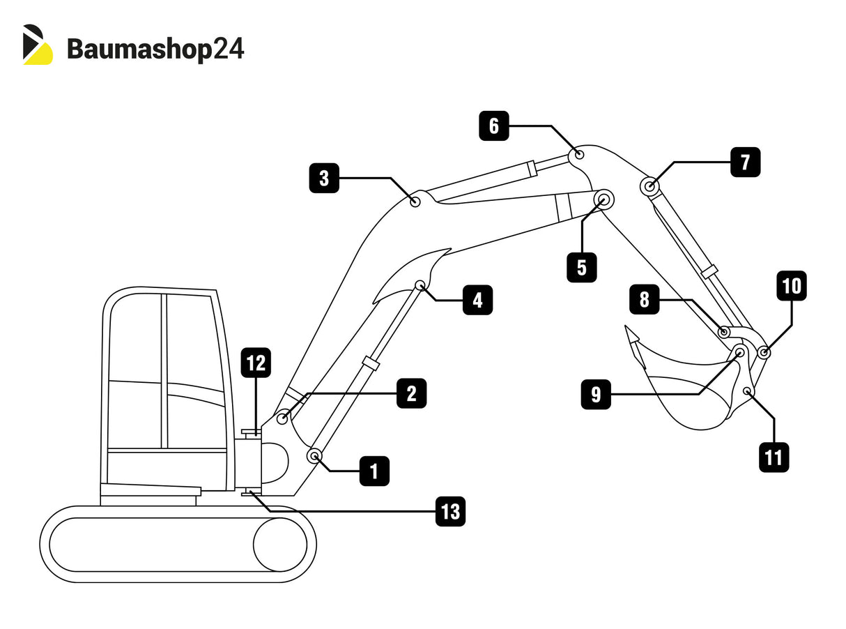 Takeuchi Bolzen-/Buchsensatz für TB250