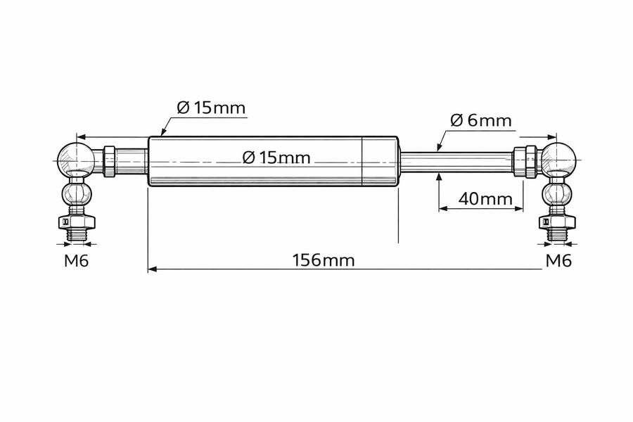 Stabilus Gasdruckdämpfer 2612NJ – 300 Newton Gasdruckdämpfer Ersatzteil