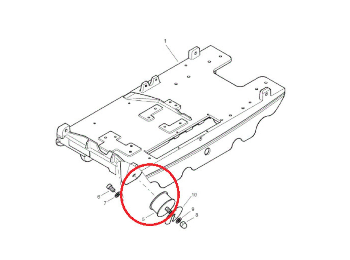 Tampon en caoutchouc Bomag 06127525 pour BPR 25/40 | BPR 35/42 | BPR 35/60 | BPR 40/60