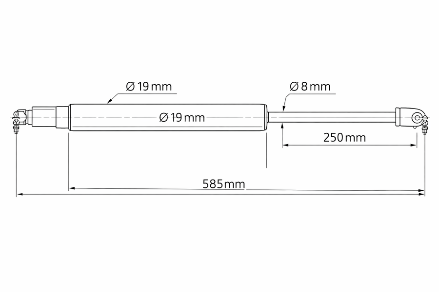 Stabilus 094641 Gasdruckdämpfer – 250 Newton Gasdruckdämpfer Ersatzteil