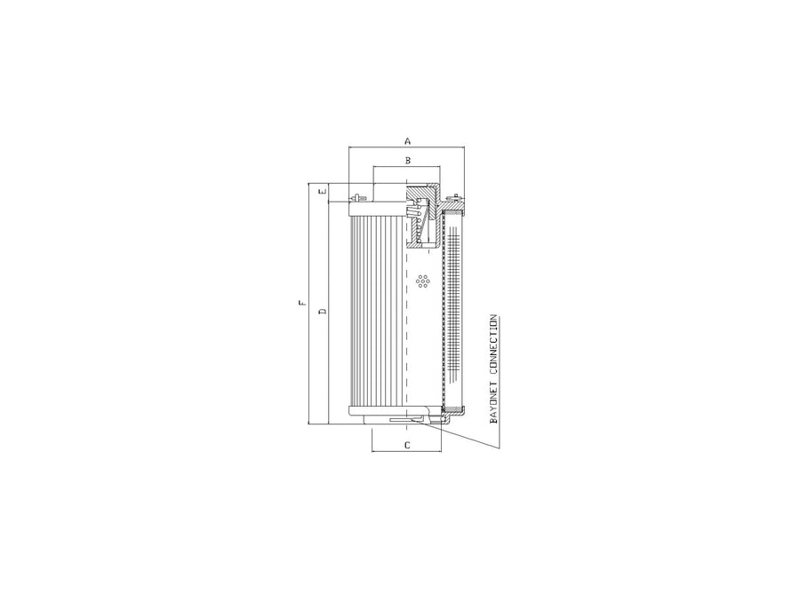 Original FILTREC Filterelement für Rücklauffilter RHR160S100B3/AB1