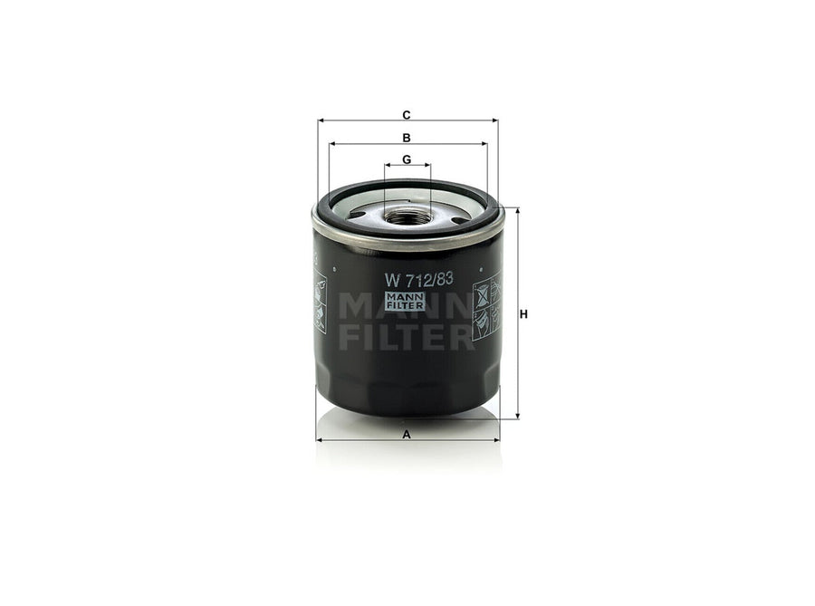 Original MANN-FILTER Wechselfilter SpinOn W 712/83