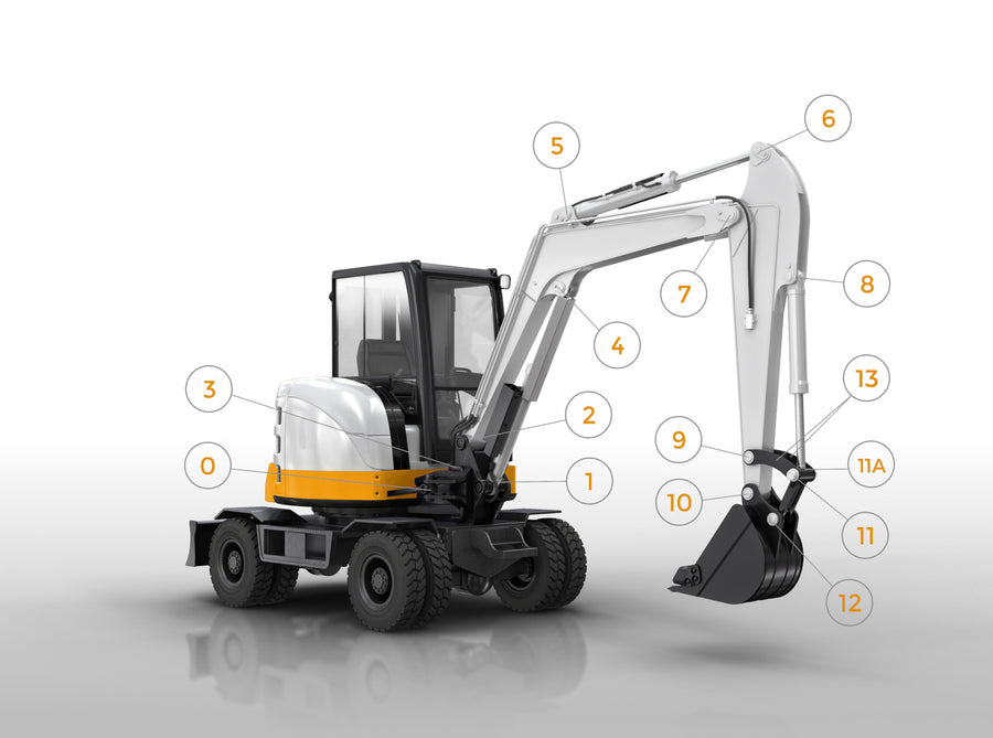 Premium Line Doosan Solar 55W-V Bolzen-/Buchsensatz - Reparatursatz Mobilbagger Reparatursatz Ersatzteil