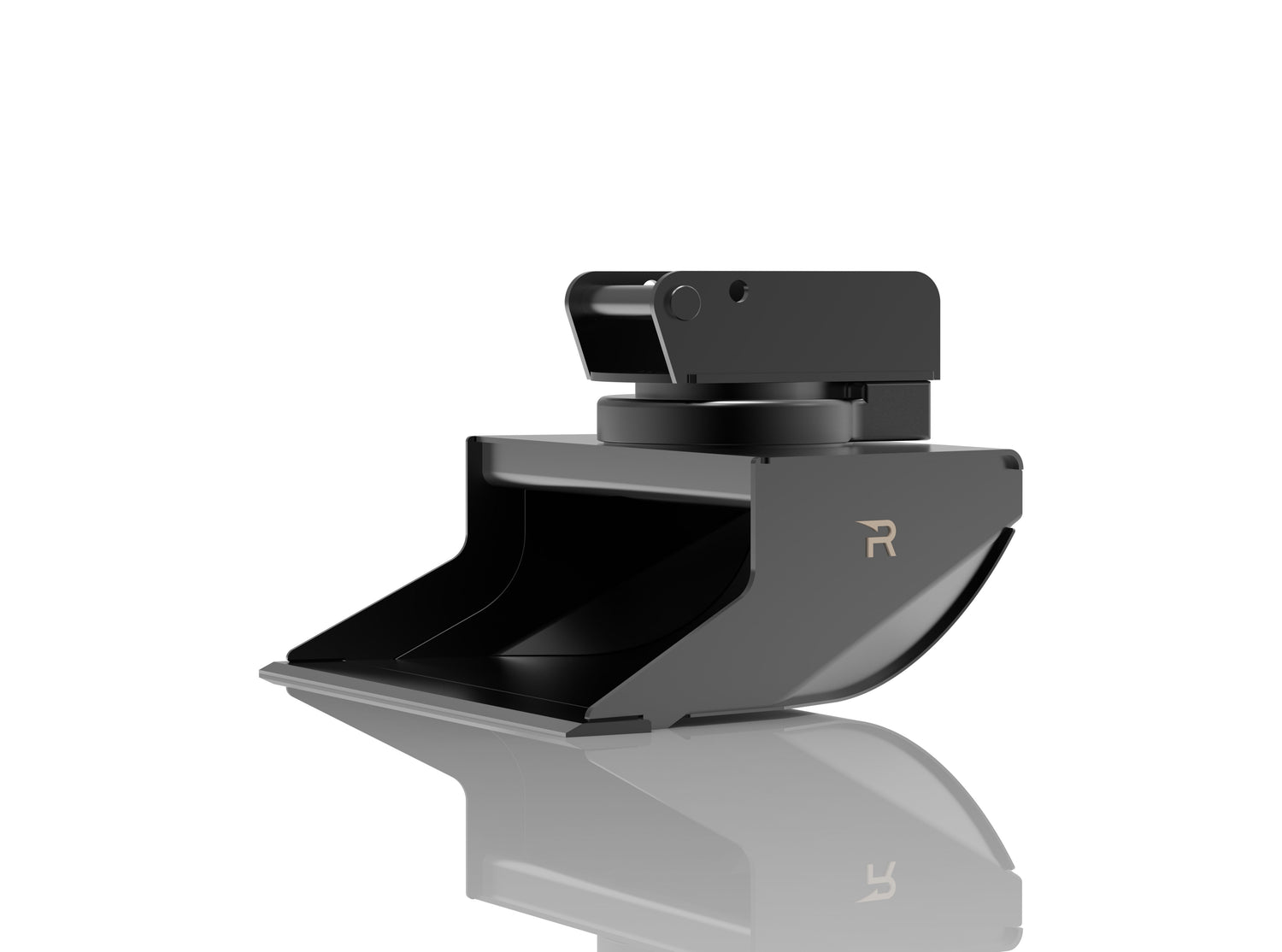 Bagger mit ROCCA Rotatorlöffel beim Laden von Schüttgut