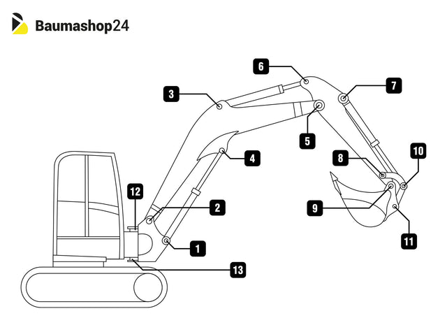 Takeuchi Bolzen-/Buchsensatz für TB250