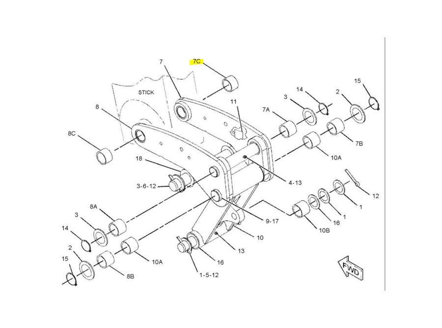 Caterpillar 428 Buchse 2136687 u.a. für 415, 415F2, 416 - Ansicht 1