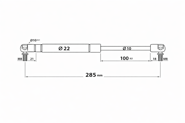Stabilus Gasdruckdämpfer 085154 – 1000 Newton Gasdruckdämpfer Ersatzteil