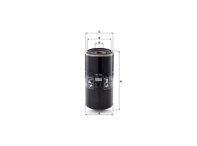 Original MANN-FILTER Wechselfilter SpinOn (Nebenstrom) WP 1270