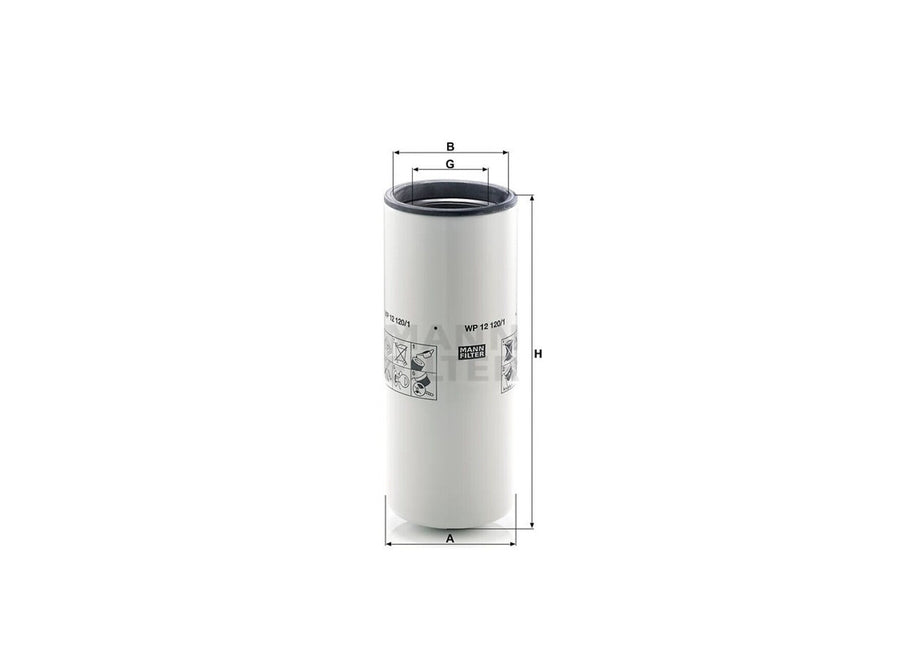 Original MANN-FILTER Wechselfilter SpinOn (Nebenstrom) WP 12 120/1