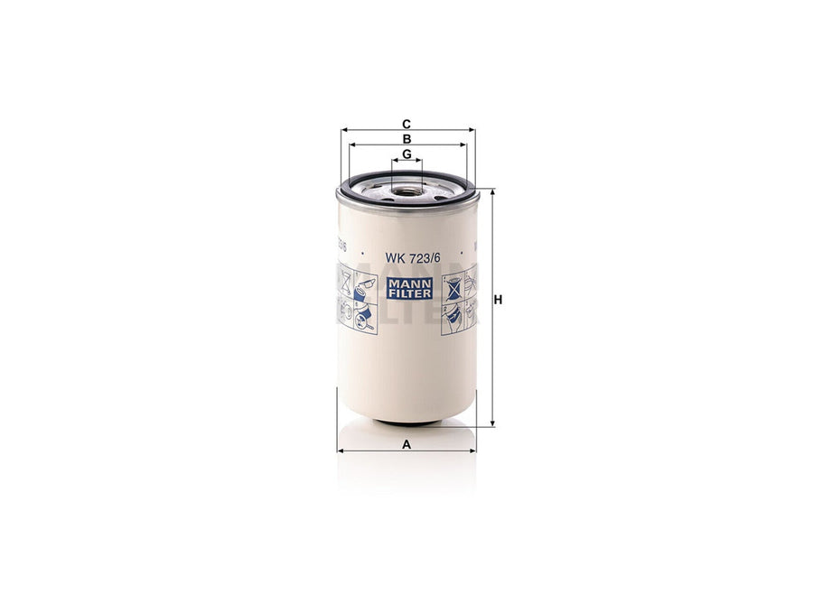 Original MANN-FILTER Kraftstoffwechselfilter WK 723/6