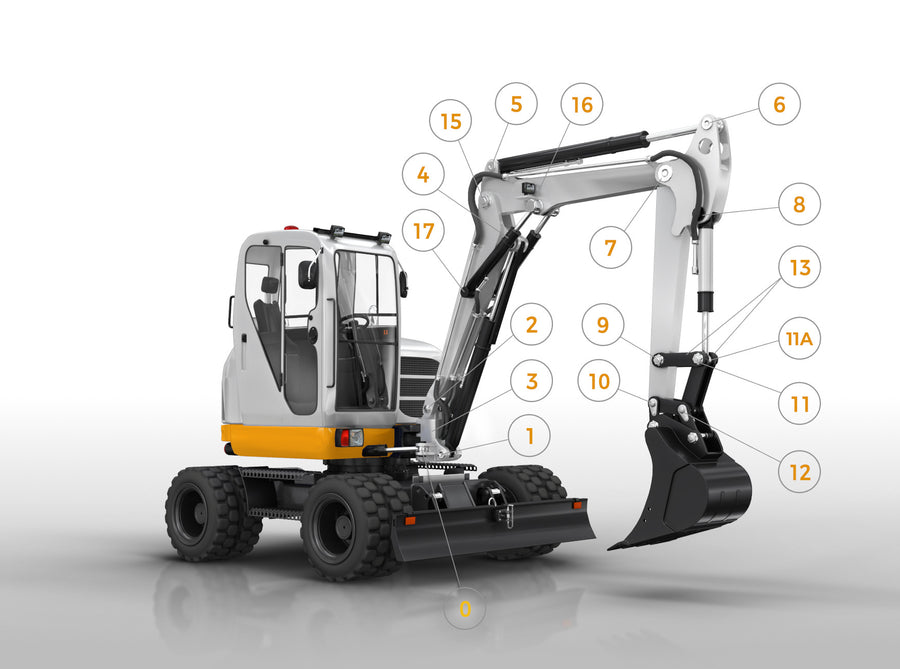 Premium Line Terex TW70 Bolzen-/Buchsensatz – Reparatursatz Mobilbagger Reparatursatz Ersatzteil