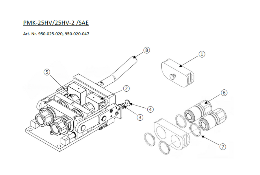 Taklock Ersatzteil Hydraulische Verriegelung DN25